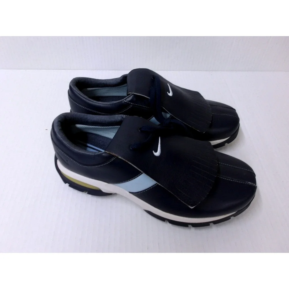 Nike Golf Shoes Navy Blue Leather Kiltie Fringe Lace Cover Womens 7.5 /#26725